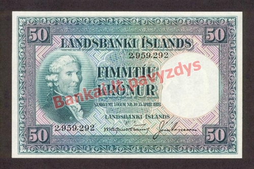 50 Kronų banknoto priekinė pusė