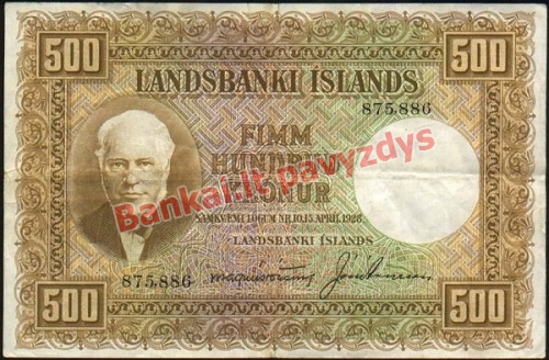 500 Kronų banknoto priekinė pusė