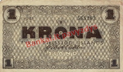 1 Kronos banknoto priekinė pusė