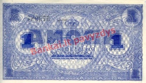 1 Kronos banknoto galinė pusė