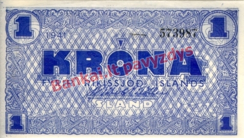 1 Kronos banknoto priekinė pusė