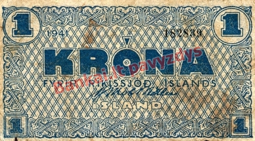 1 Kronos banknoto priekinė pusė