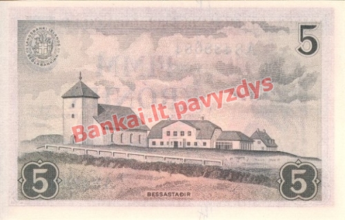 5 Kronų banknoto galinė pusė