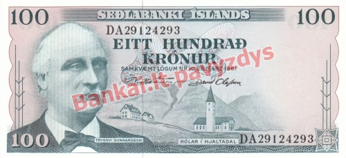 100 Kronų banknoto priekinė pusė