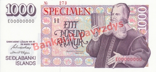 1000 Kronų banknoto priekinė pusė