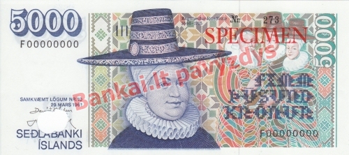 5000 Kronų banknoto priekinė pusė