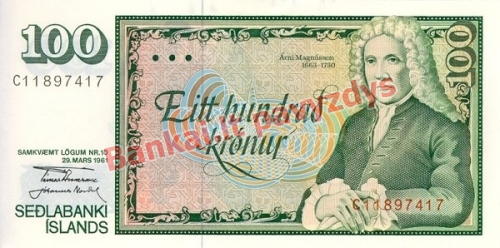 100 Kronų banknoto priekinė pusė