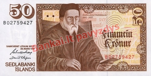 50 Kronų banknoto priekinė pusė