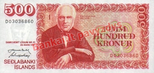 500 Kronų banknoto priekinė pusė