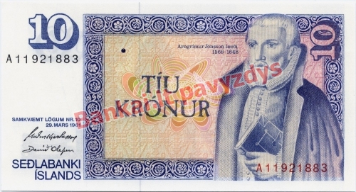 10 Kronų banknoto priekinė pusė