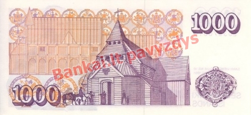 1000 Kronų banknoto galinė pusė