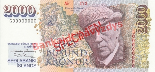 2000 Kronų banknoto priekinė pusė