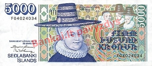 5000 Kronų banknoto priekinė pusė