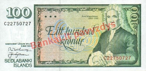 100 Kronų banknoto priekinė pusė