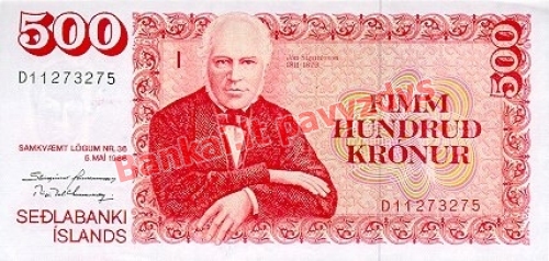 500 Kronų banknoto priekinė pusė