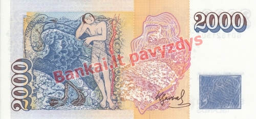 2000 Kronų banknoto galinė pusė