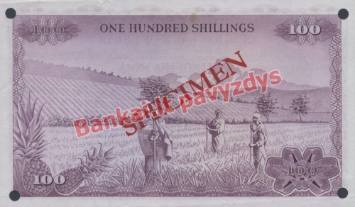100 Šilingų banknoto galinė pusė