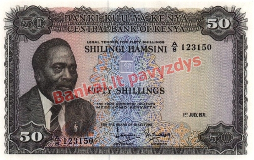50 Šilingų banknoto priekinė pusė