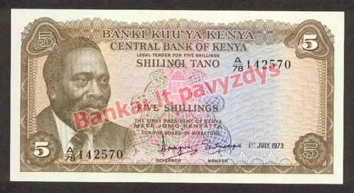 5 Šilingų banknoto priekinė pusė