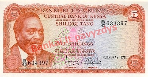 5 Šilingų banknoto priekinė pusė
