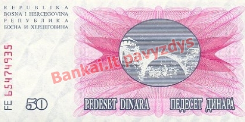 50 Dinara banknoto priekinė pusė