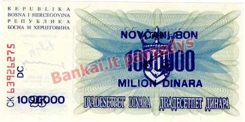 1000000 banknoto galinė pusė