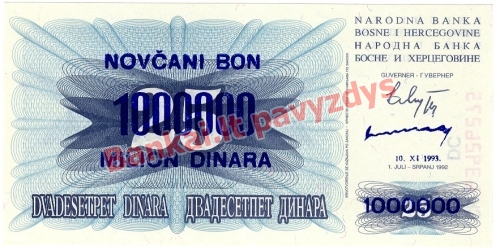 1000000 banknoto priekinė pusė