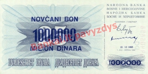 1000000 banknoto priekinė pusė