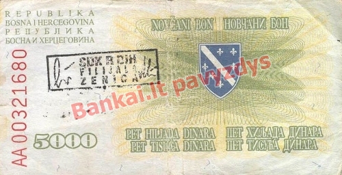 5000 Dinara banknoto priekinė pusė