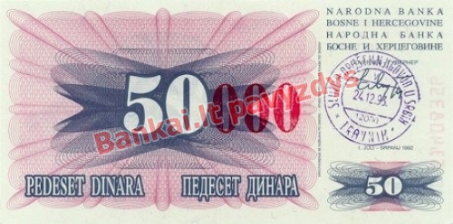 50000 Dinara banknoto priekinė pusė