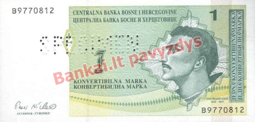 1 Konvertuojamosios markės banknoto priekinė pusė