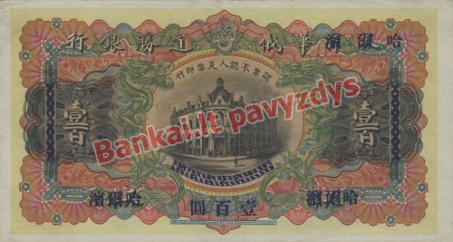 100 Dolerių banknoto galinė pusė