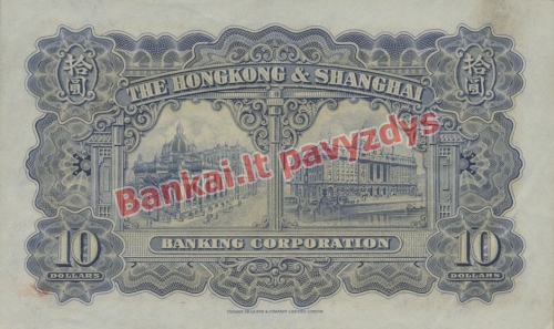 10 Dolerių banknoto galinė pusė