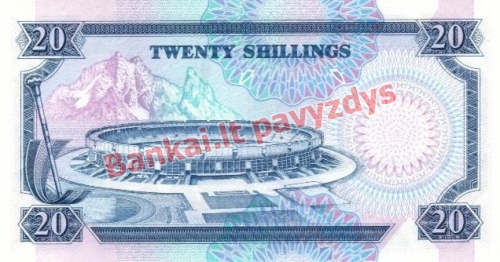 20 Šilingų banknoto galinė pusė