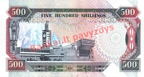500 Šilingų banknoto galinė pusė