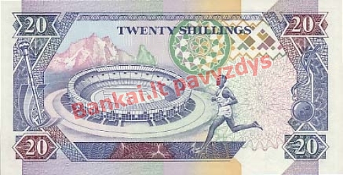 20 Šilingų banknoto galinė pusė