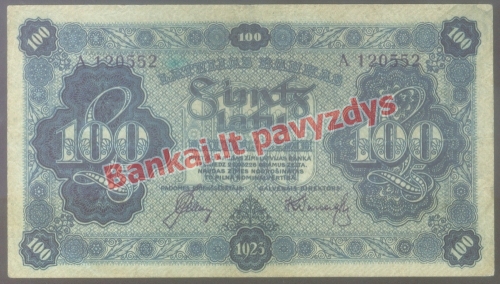 100 Latų banknoto priekinė pusė