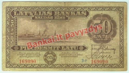 50 Latų banknoto priekinė pusė