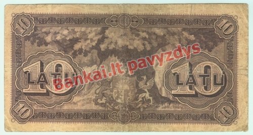10 Latų banknoto galinė pusė