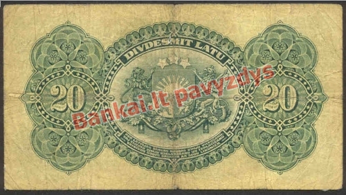 20 Latų banknoto galinė pusė