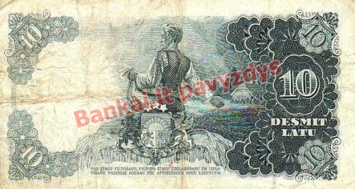 10 Latų banknoto galinė pusė