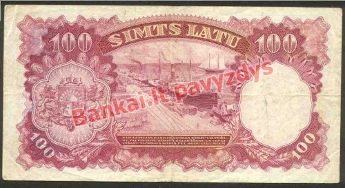 100 Latų banknoto galinė pusė
