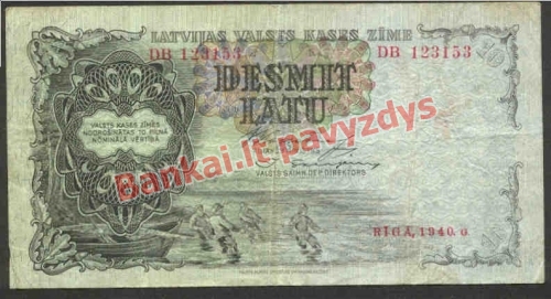 10 Latų banknoto priekinė pusė