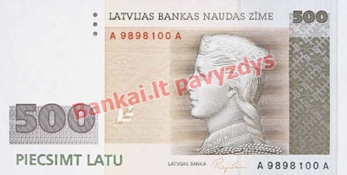 500 Latų banknoto priekinė pusė