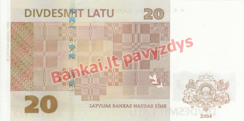 20 Latų banknoto galinė pusė