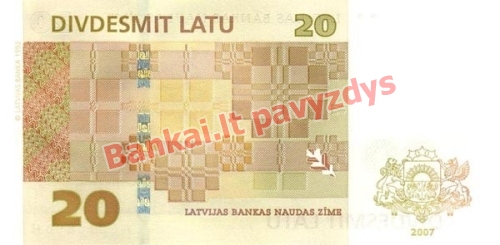 20 Latų banknoto galinė pusė