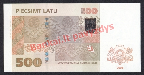 500 Latų banknoto galinė pusė