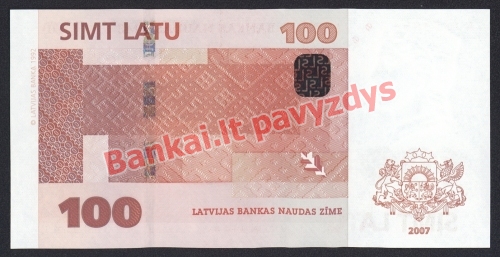 100 Latų banknoto galinė pusė