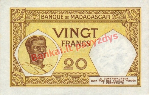 20 Frankų banknoto galinė pusė