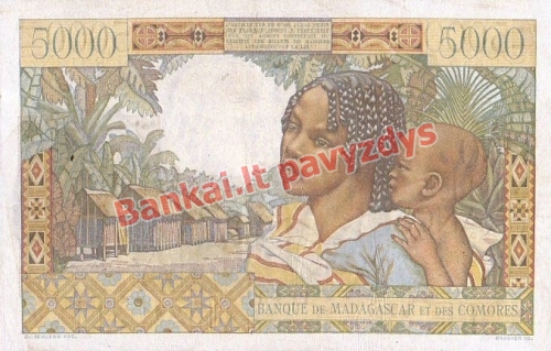 5000 Frankų banknoto galinė pusė